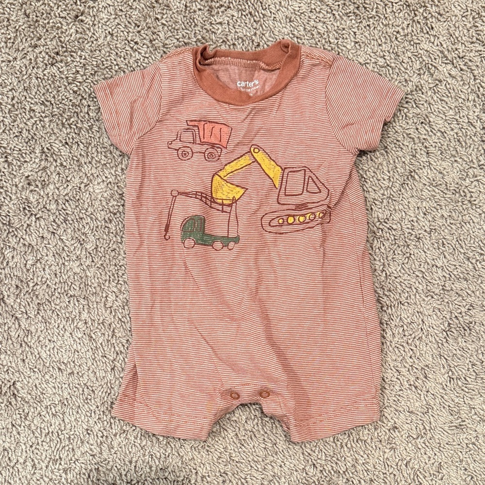 Carter's Yellow and Red Construction Rompers! - Picture 7 of 11